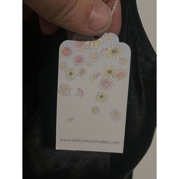 In Bloom By Jonquil Cami Top Sheer Satin Spaghetti Strap Sleepwear Large NEW - Picture 7 of 10